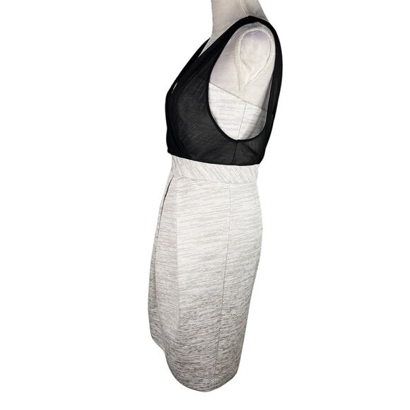 Max and Cleo Cocktail Dress Cream Black Sheer Overlay 8 Sleeveless - Picture 11 of 16